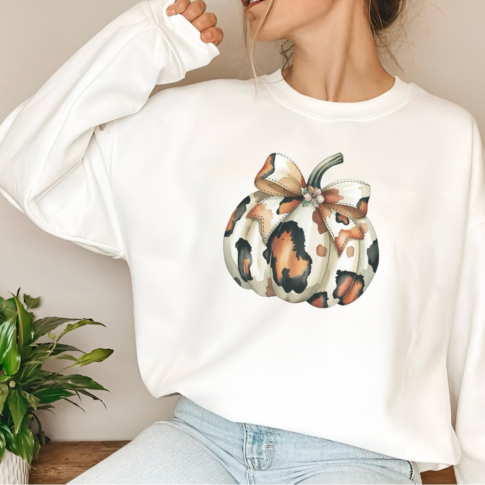 Leopard Print, Coquette Bow Spooky Mama Sweatshirt,